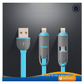 AWD005 All Color 2 in 1 cell phone Fast Charge 8 pin usb Data Cable usb Charger cable